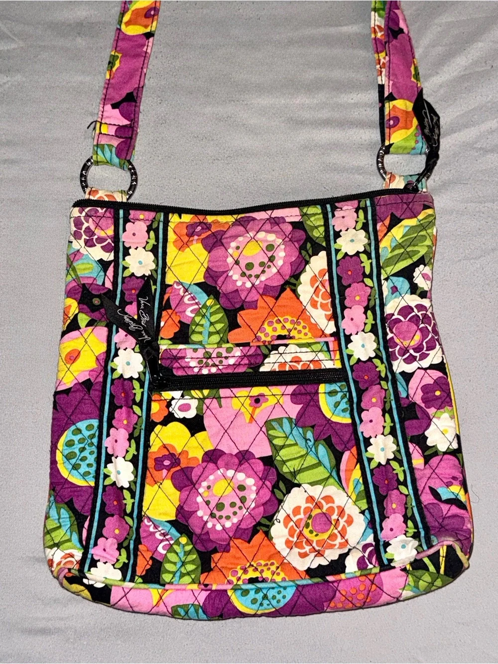 Vera Bradley Purple Floral Quilted Crossbody - Multicolor